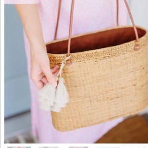 LISI Lerch Straw rattan handbag purse Olivia large